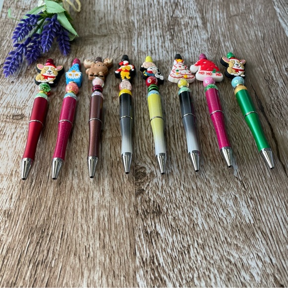 Handcrafted Gnome Dog Pens Beaded Unique Artisan Gifts Office Accessories - Picture 2 of 10